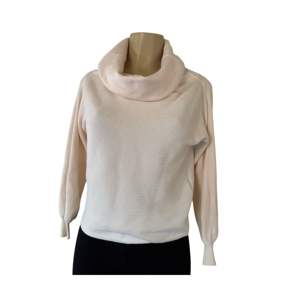 Zara sweater Ivory Cowl Neck Knit Sweater Size small women’s